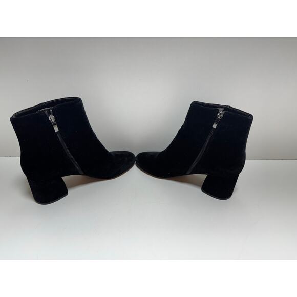 Franco Sarto L-Jubilee Velvet Women’s Black Ankle Boots Sz 8.5M Side Zip - Picture 5 of 9